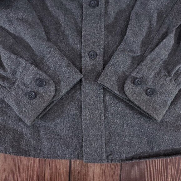 LL Bean Mens Size Large Regular Chamois Cloth Shirt Traditional Fit Gray 187923 - Picture 6 of 15